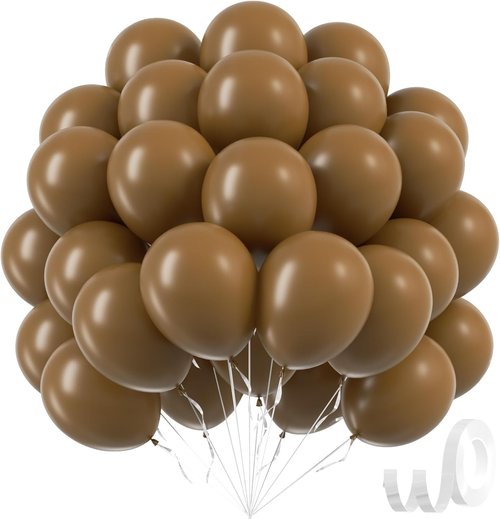 Brown Latex Balloons - 12 Inch | 50 Pack for Birthday, Baby Shower, Wedding & Party Decorations