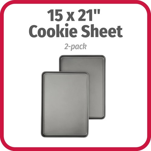 GoodCook Everyday Nonstick Carbon Steel Baking Sheet Set - Extra-Large 15” x 21” Cookie Sheets, 2 Pack