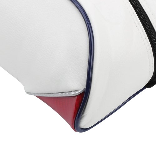Golf Shoe Bag for Men & Women, PU Leather Travel Shoes Carrier Bag, Dustproof and Lightweight Outdoor Golf Accessories Storage for Sport Shoes, Socks, Tees & Balls(White)