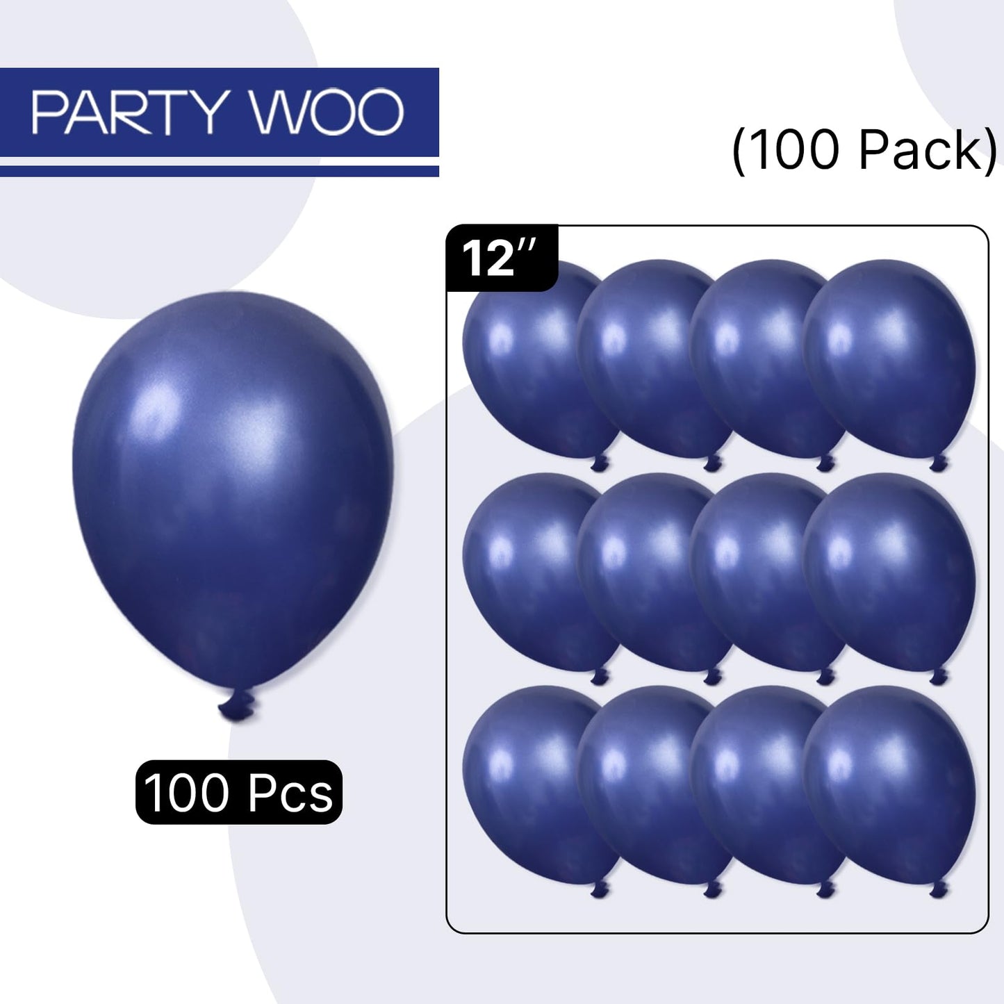 PartyWoo Navy Blue Balloons 100pcs 12 Inch Dark Blue Latex Helium Balloons for Graduation New Year Wedding Sports Theme Boy Baby Shower Men Birthday Bachelorette Party Decorations Blue-Z90