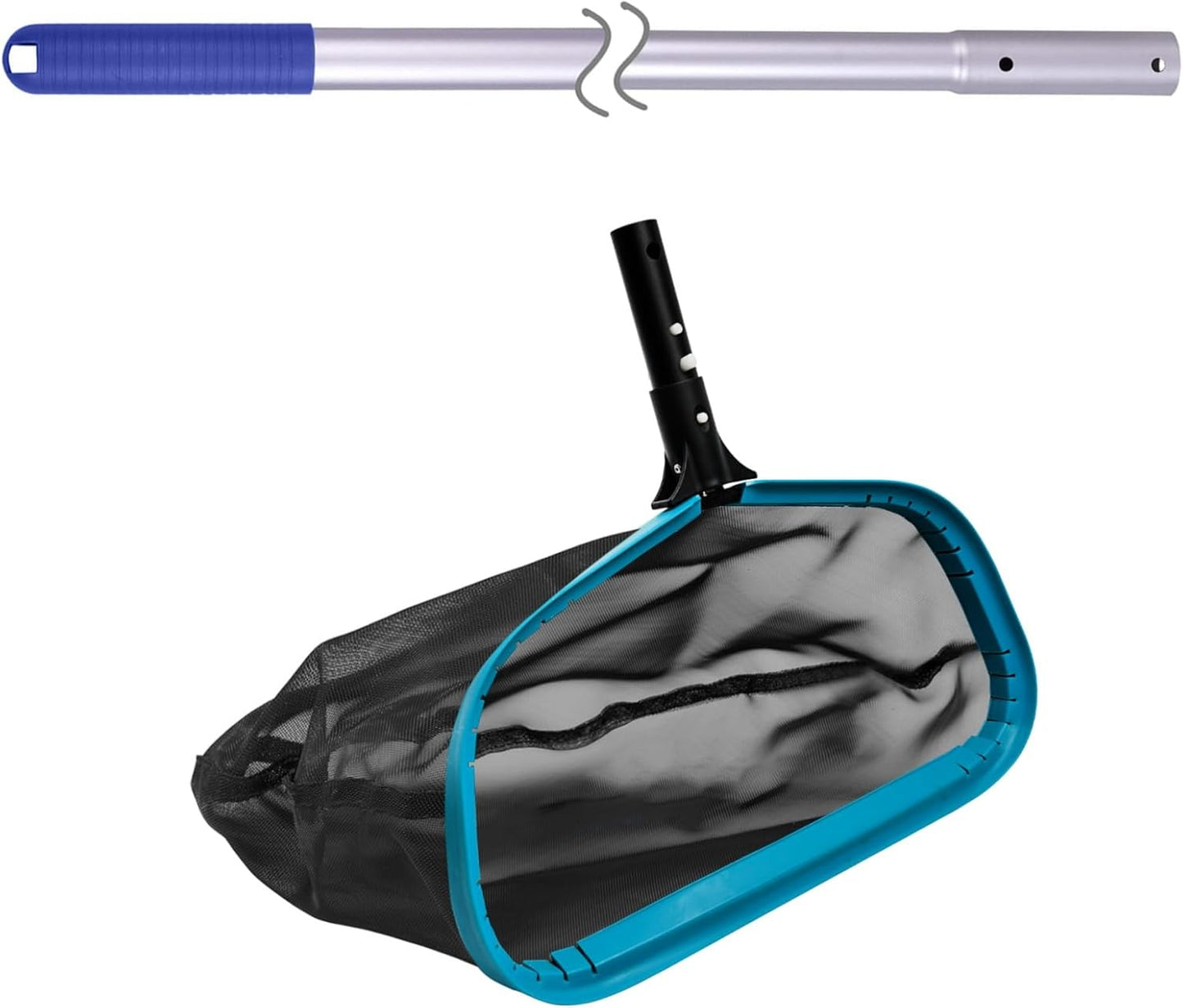 POOLWHALE Pool Skimmer Net - Durable Design with 10ft Adjustable Pole for Easy Cleaning