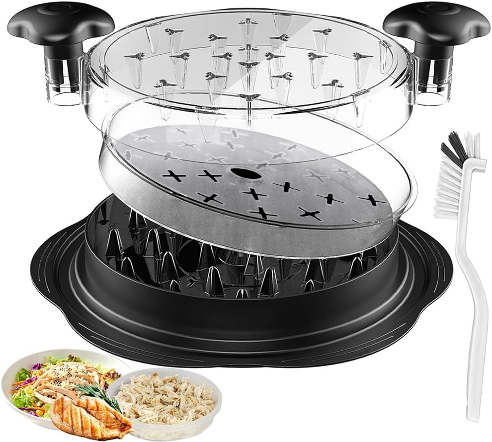 Skiennix Chicken Shredder - Ergonomic Meat Shredder Tool with Anti-Slip Grip & Removable Tray | Ideal for Chicken, Pork, Beef