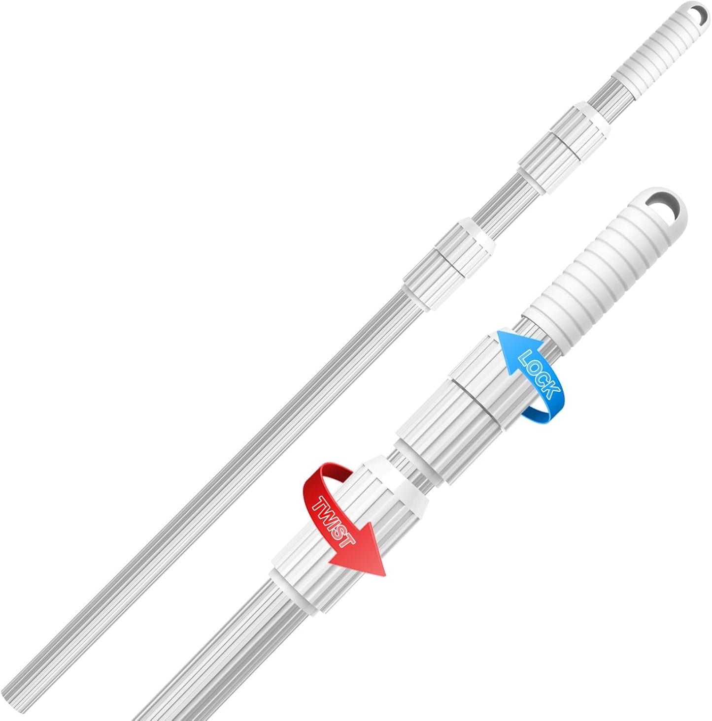 YEECHUN 15-Foot Telescopic Aluminum Swimming Pool Pole - Heavy Duty for Skimmer Nets & Brushes