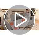 Marble Black Wearable Heated Blanket with Foot Pockets & Sleeves - 50x70+18 Inches, Faux Fur & Sherpa, 6 Heat Levels, Auto-Off, Machine Washable