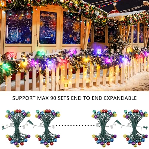 Brillarlights Christmas Multicolor Tinsel Globe Lights 17 ft, 25 LED