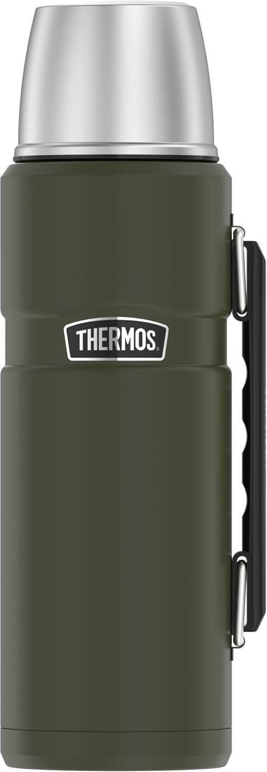 THERMOS Stainless King Vacuum-Insulated Beverage Bottle - 40 Ounce | Army Green Color
