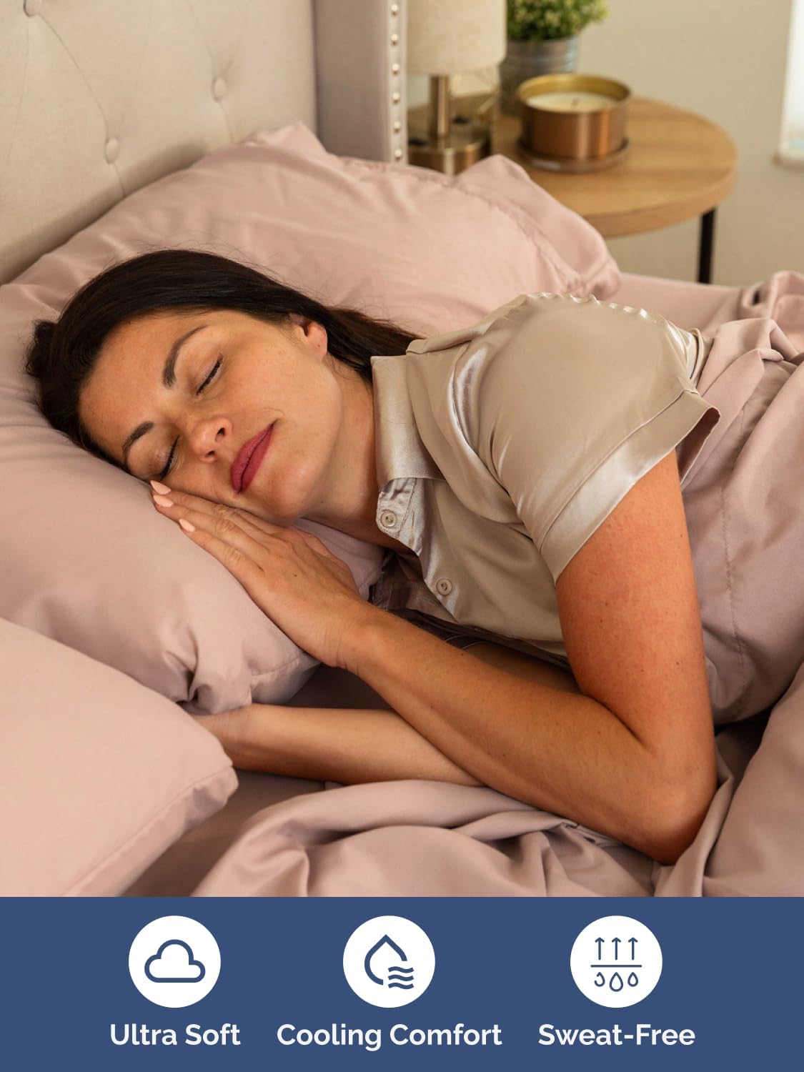 Skiennix Extra Deep Twin Sheet Set | 4-Piece Breathable Cooling Bedding - Soft, Wrinkle-Free Comfort - Mauve