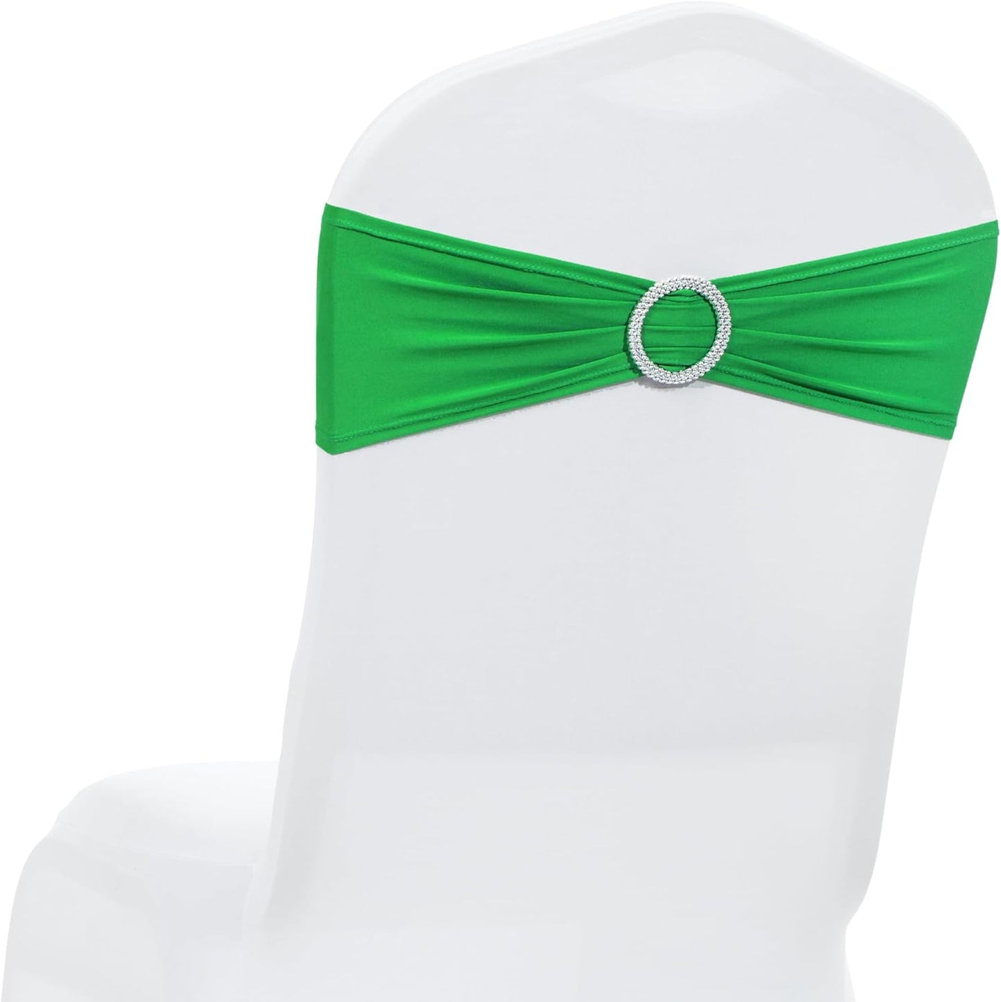 MDS Spandex Chair Sashes - Universal Fit Elastic Stretch Bands with Buckle for Weddings | Light Green, Pack of 125