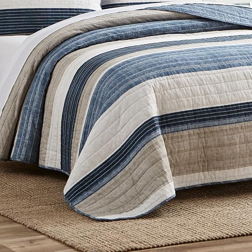 Queen Quilt Set with Shams - Ridgeport Denim, Lightweight Cotton Bedding
