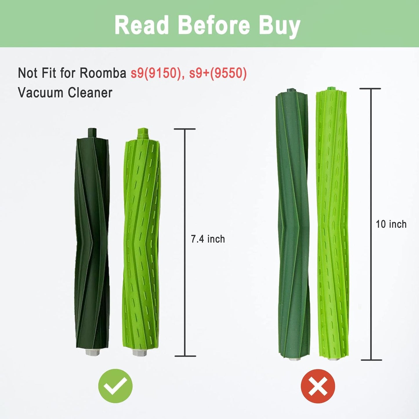 Tivcroxs Replacement Parts - Multi-Surface Rubber Brush Roller for iRobot Roomba i3, i7, j7 & More - 4 Sets