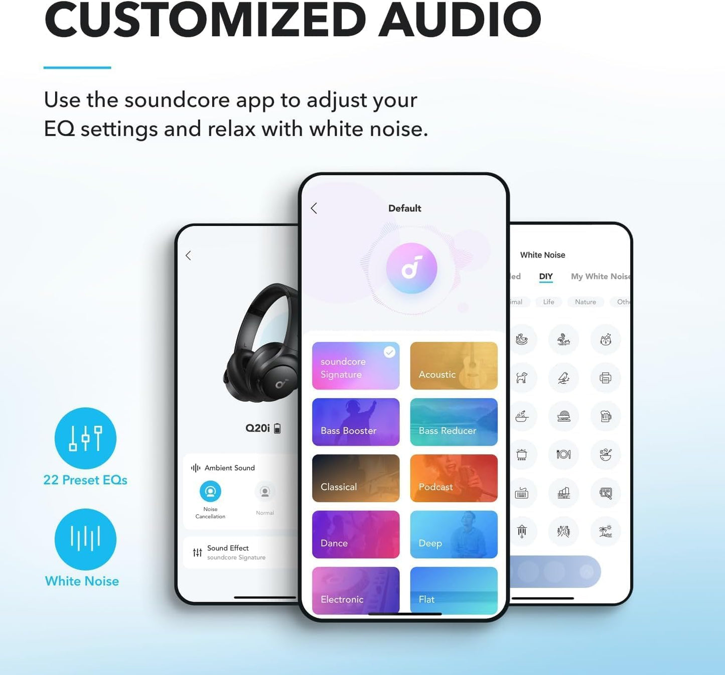 Soundcore by Anker Q20i Wireless Over-Ear Headphones - Hybrid Active Noise Cancelling, 40H Playtime, Hi-Res Audio, Black