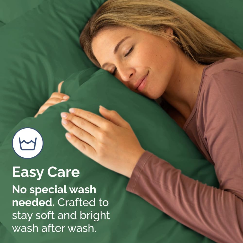 King Standard Pillow Cases - Soft Hotel Quality Covers | Comfy Machine Washable 4-Piece Set - Emerald Green