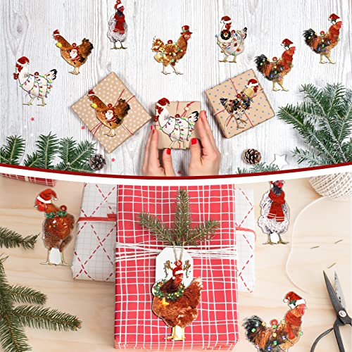 Amyhill Chicken Christmas Ornaments - 30 Pcs Wooden Tree Decorations (Variation: Chicken)