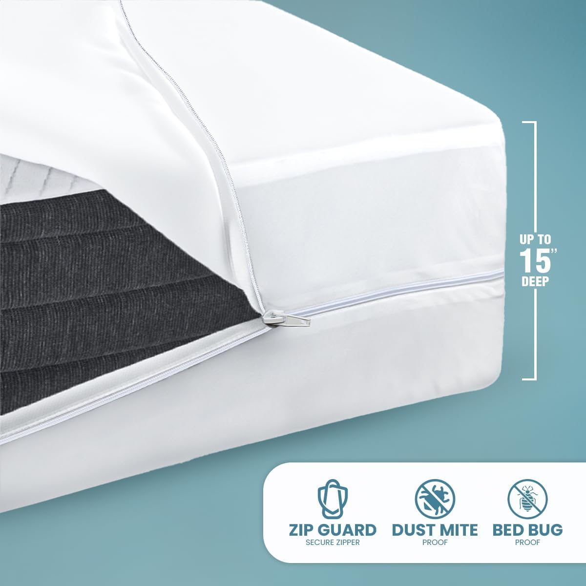 Utopia Bedding California King Mattress Protector - 100% Waterproof & Bed Bug Proof Encasement | Pack of 10