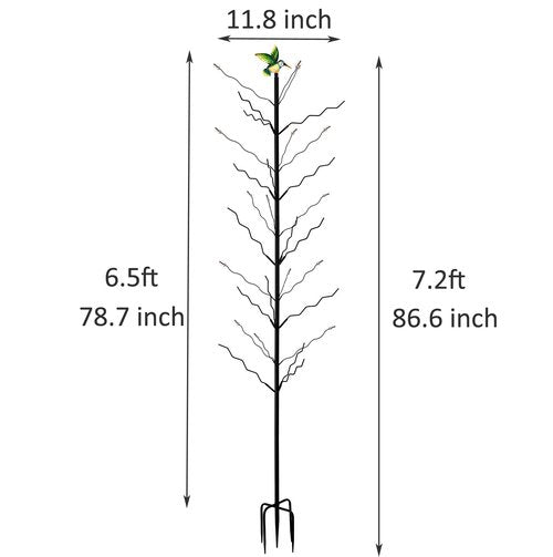 7.2FT Tall Wine Bottle Trees Stand for Garden Decorative, Rustproof Metal Bottle Tree Holder, Holds Up to 15 Bottles (Black)