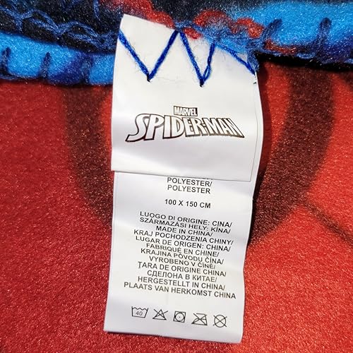 Spiderman Shooting Spider webs Yellow, Red and Blue Fleece Throw Blanket 40 x 60 (Mirror Spiderman)