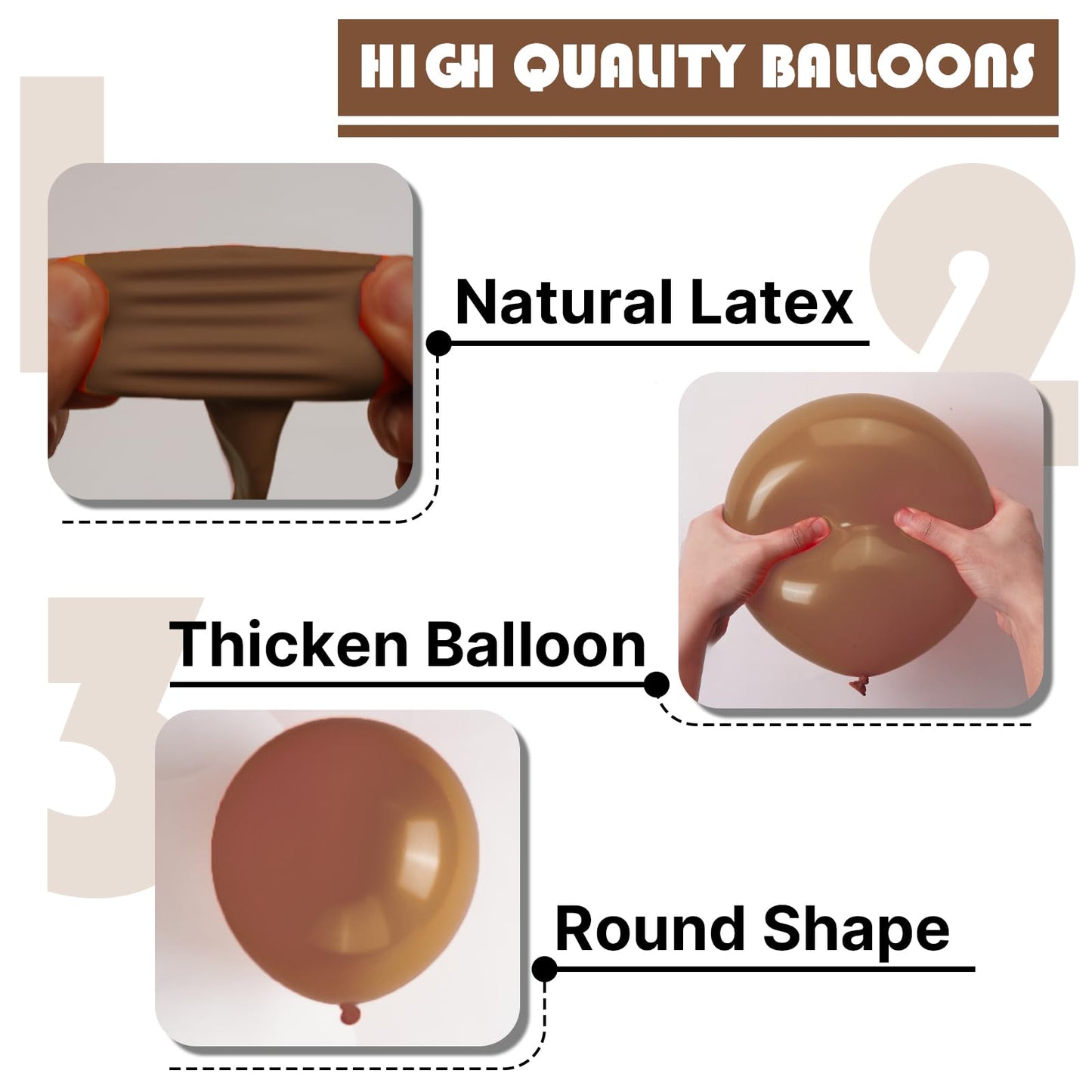PartyWoo Brown Balloons 140 pcs Different Sizes of 18 12 10 5 Inch Neutral Brown Balloons Arch Kit Garland for Baby Shower Birthday Graduation Woodland Safari Theme Jungle Party Decorations Brown-F09