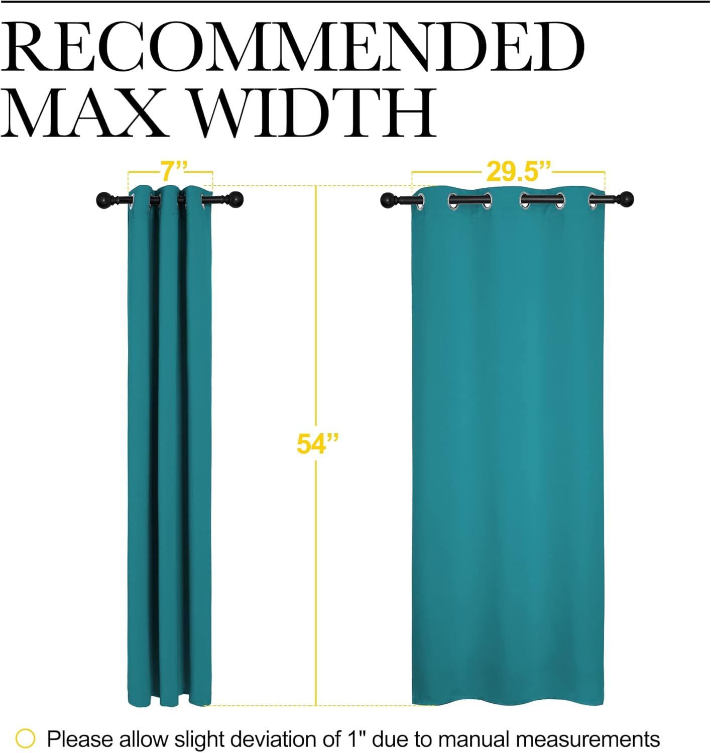 NICETOWN Blackout Curtains - Thermal Insulated Room Darkening Panels | 54 Inch Length, Peacock Teal, 2 Pieces