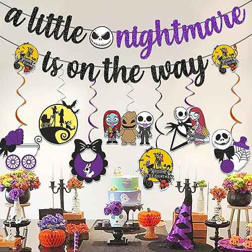 Night Before Christmas Banner Night Before Christmas Birthday Decorations Jack Skellington Birthday Decorations Halloween Party Banner
