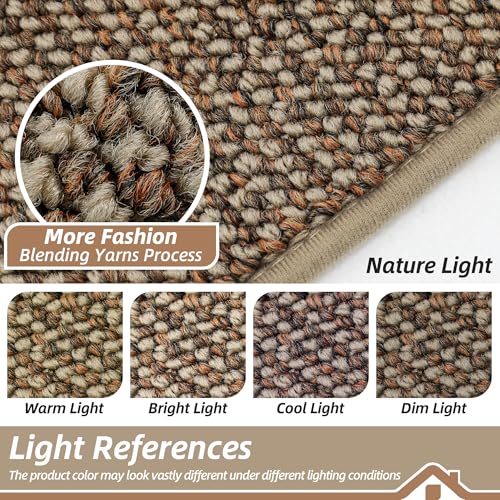 BEQHAUSE Beige Dirt Trapper Door Mat 32x72 Inches Non-Slip Washable Entryway Rug