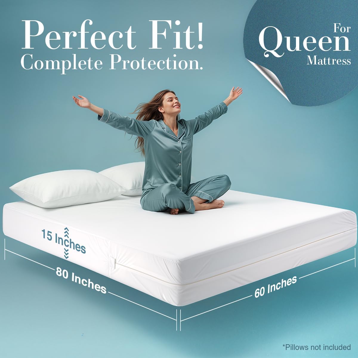 Utopia Bedding Mattress Protector - 100% Waterproof & Bed Bug Proof | Queen Size Encasement