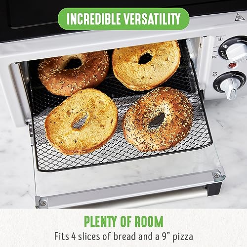 Countertop Toaster Oven Air Fryer with Stainless Steel & Ceramic Nonstick – Black
