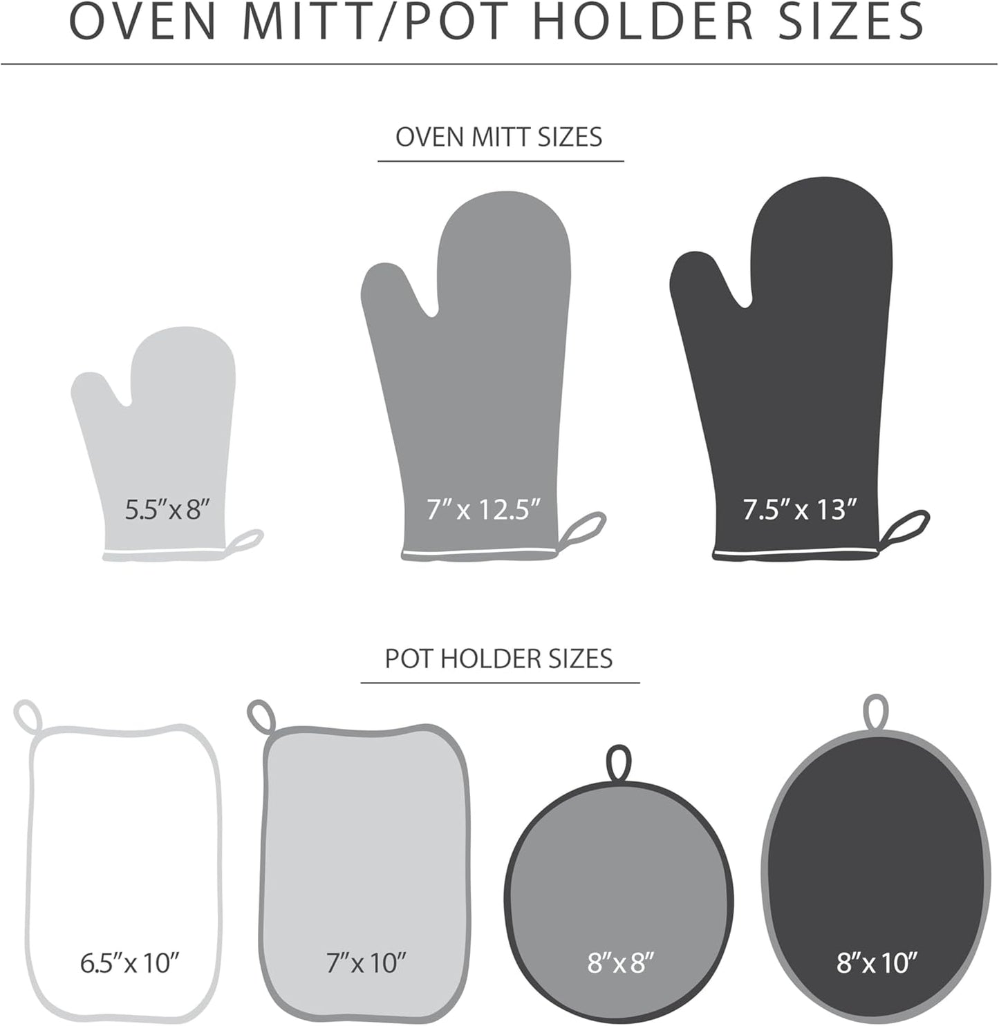KitchenAid Ribbed Silicone Oven Mitts - Heat Resistant 2-Pack Set, 7.5"x13", Aqua Sky