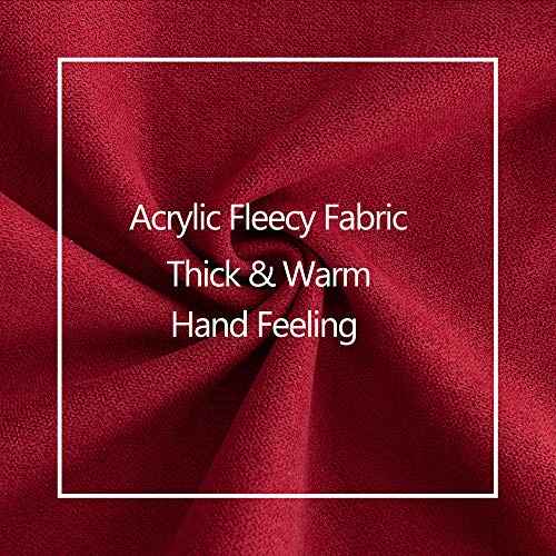 Stellhome New Year/Christmas Decorations Red Throw Pillow Covers 18 x 18 inch Square Soft Cushion Covers for Bed Couch Sofa Bench, Pack of 2