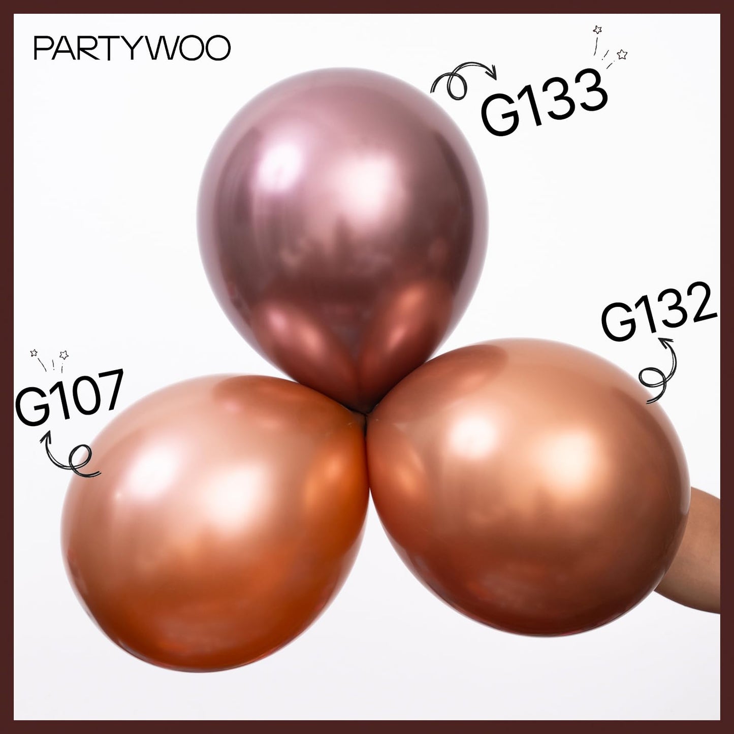 PartyWoo Balloons 50 pcs 12 inch Balloons for Graduation Wedding Baby Shower Gender Reveal Anniversary Graduation Birthday Party Decorations Brown-G132