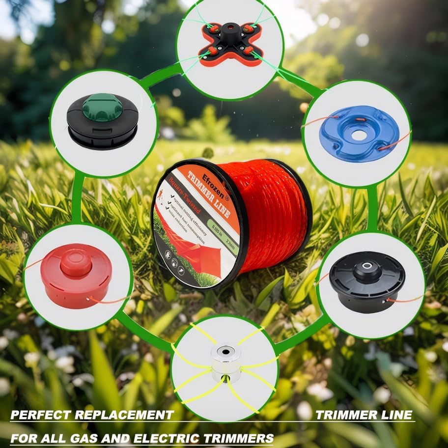 Weed Eater Commercial Square Twist .105" String Trimmer Line - 302' Premium Nylon Replacement | Orange