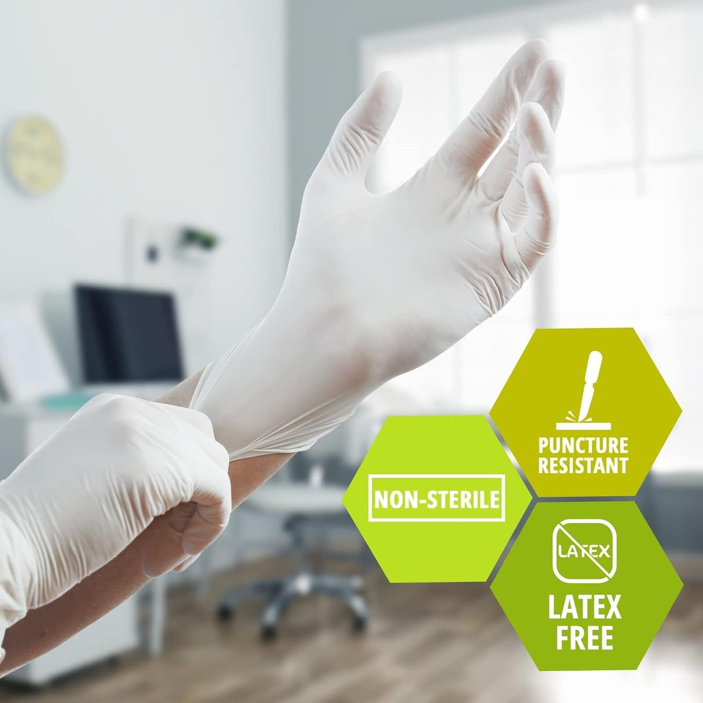 MedPride Powder-Free Latex Exam Gloves - Medium Size | Box of 100 for Safe Medical Use