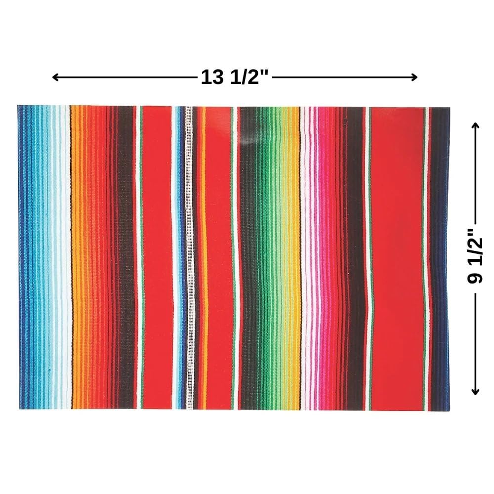 Serape Fiesta Placemats (Set of 50) Cinco de Mayo Party Supplies Multicolor