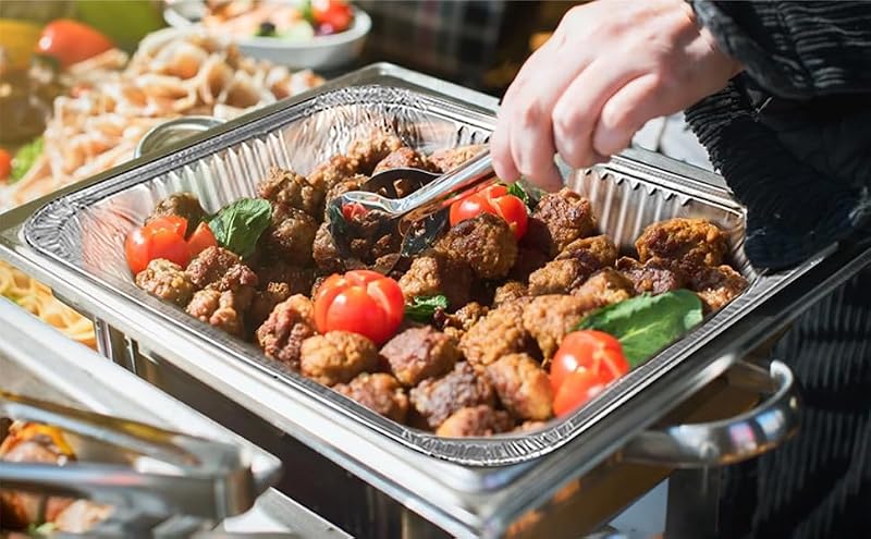 20 Pack Large Disposable Aluminum Roasting & Baking Pans 21x13 Inch Full Size