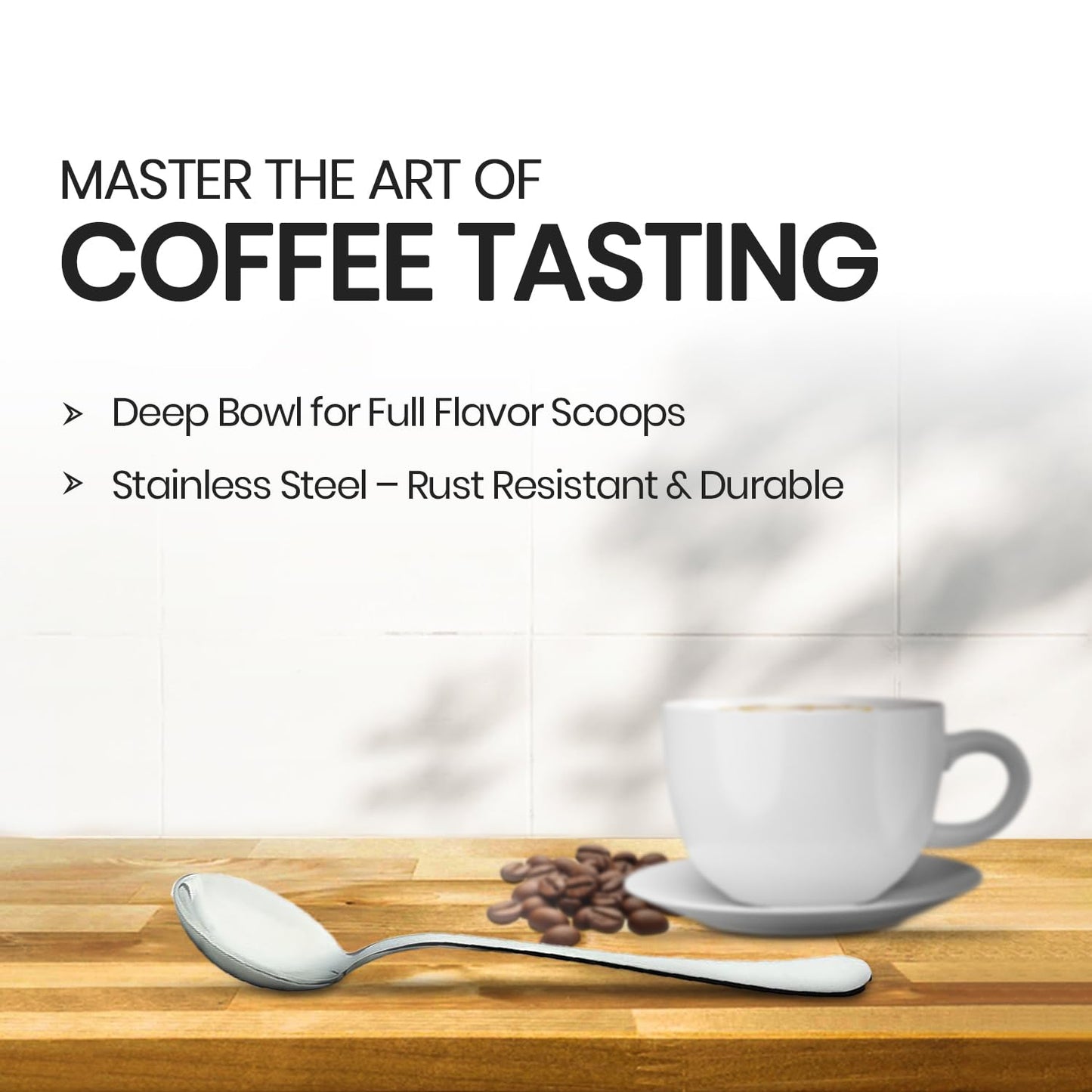 Rattleware Stainless Steel Cupping Spoon Deep Bowl Edition Sleek Professional Design Precision Crafted for Coffee Tasting Durable Ergonomic Handle Perfect for Coffee Cupping Enthusiasts and Baristas