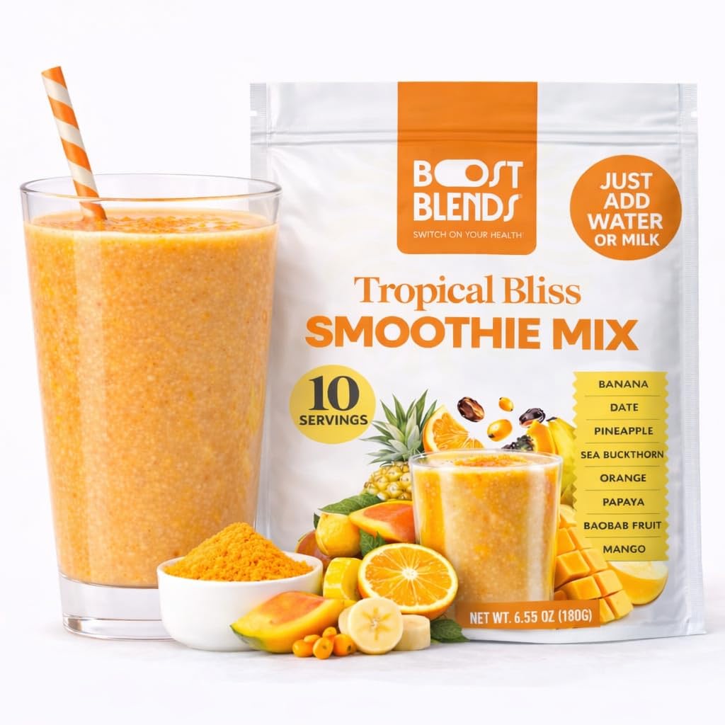 Tropical Smoothie Powder - Freeze-Dried Tropical Fruit Blend, No Added Sugar, Vegan, 10 Servings