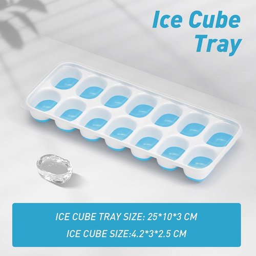 ChefAide Ice Cube Tray - Durable Stackable 4-Pack with Easy-Release Lids | Perfect for Cocktails & Coffee
