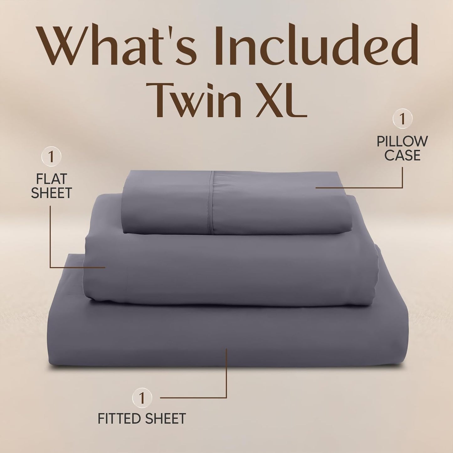 Utopia Bedding Twin XL Sheet Set - Soft Microfiber Bed Sheets | 3-Piece Set in Grey, Oeko-Tex Certified