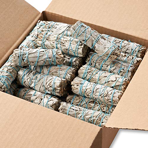 White Sage Smudge Sticks - 4 Inch Bundles, 20 Pack - Sustainably Sourced