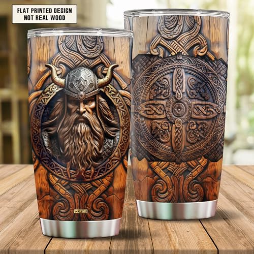 Viking Cup Tumbler 20oz Gifts for Men Dad Husband Vikings Stainless