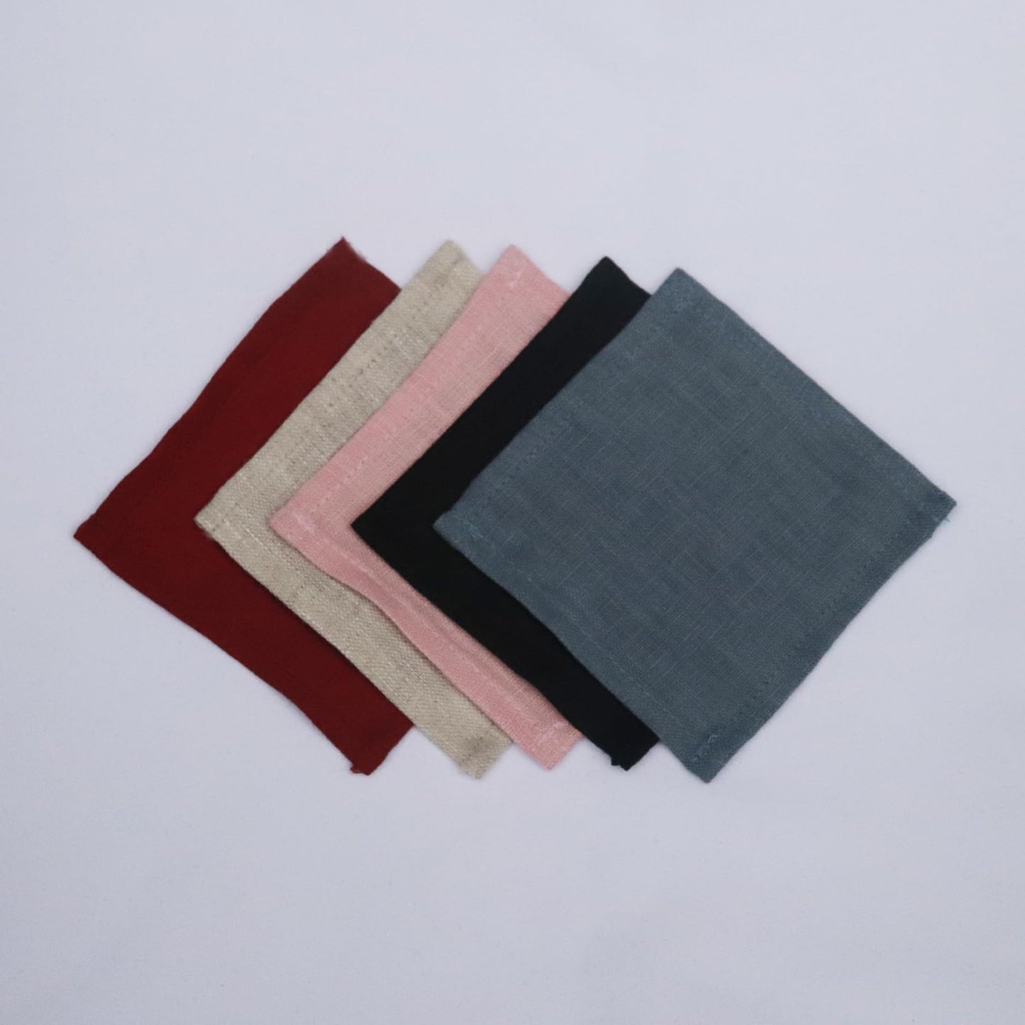 INYOWAKI 100% Pure Linen Cocktail Napkins Set of 12-4 x 4 Inch Small Cloth Solid Color Cocktail Napkins for Holiday,New Years,Cheers,Wedding, Drink, Parties, Everyday, Bar, Coffee, Beverage- Red