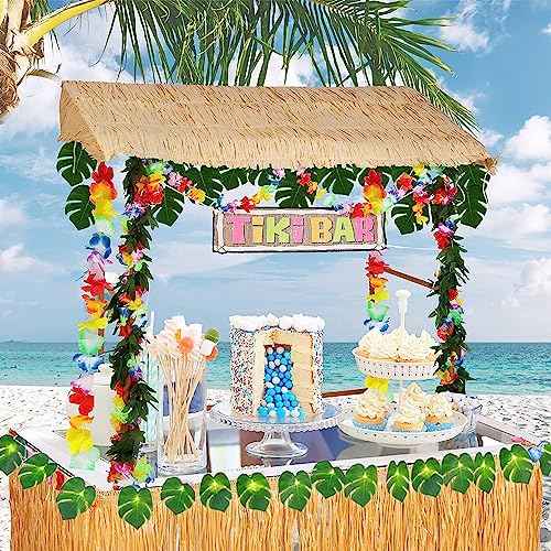 20 LED Palm Leaves String Lights, Tropical Artificial Monstera Leaf Wall Hanging Vine Leaf for Hawaiian Luau Party Jungle Theme Beach Birthday Home Decorations (A Monstera Leaf String Lights 1 Pcs)