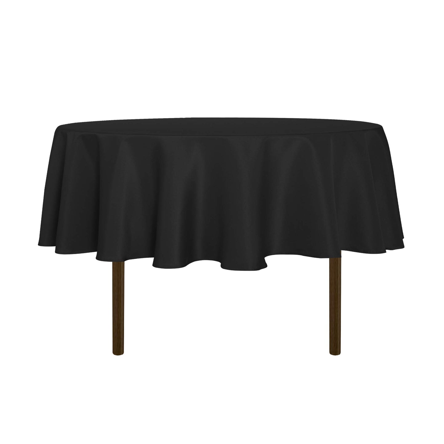 sancua Round Tablecloth - 60 Inch (Fits 20-48 Inch Tables), Water Resistant Spill Proof Washable Polyester Table Cloth Decorative Fabric Table Cover for Dining, Buffet Parties and Camping, Black