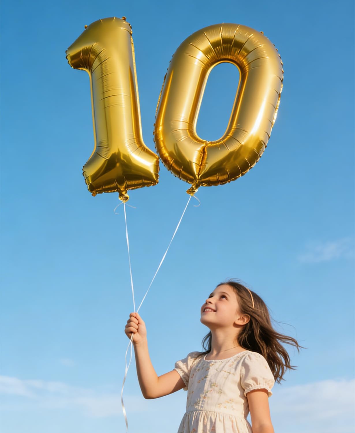 Smlpuame Gold 40-Inch Number Balloons 0-9 | Large Helium Foil Balloons for Birthday & Wedding Celebrations