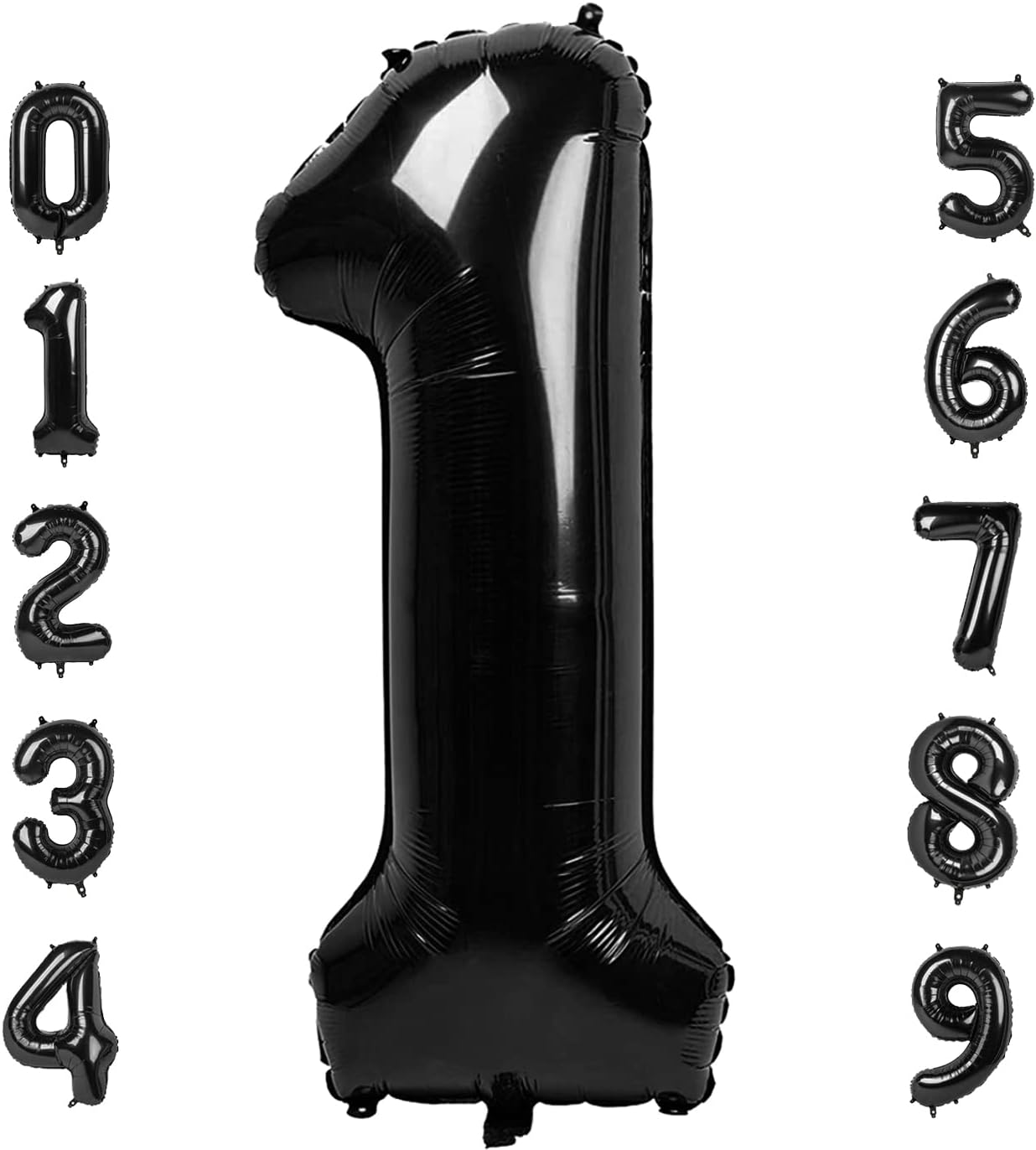 Number Balloons | Black 1 Balloon - 40 Inch Large Birthday Decoration for 1st Party