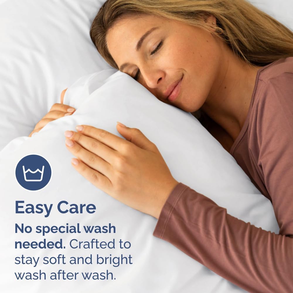 King Standard Pillow Cases - Soft Hotel Quality Pillowcase Covers | Machine Washable - Set of 4 - White
