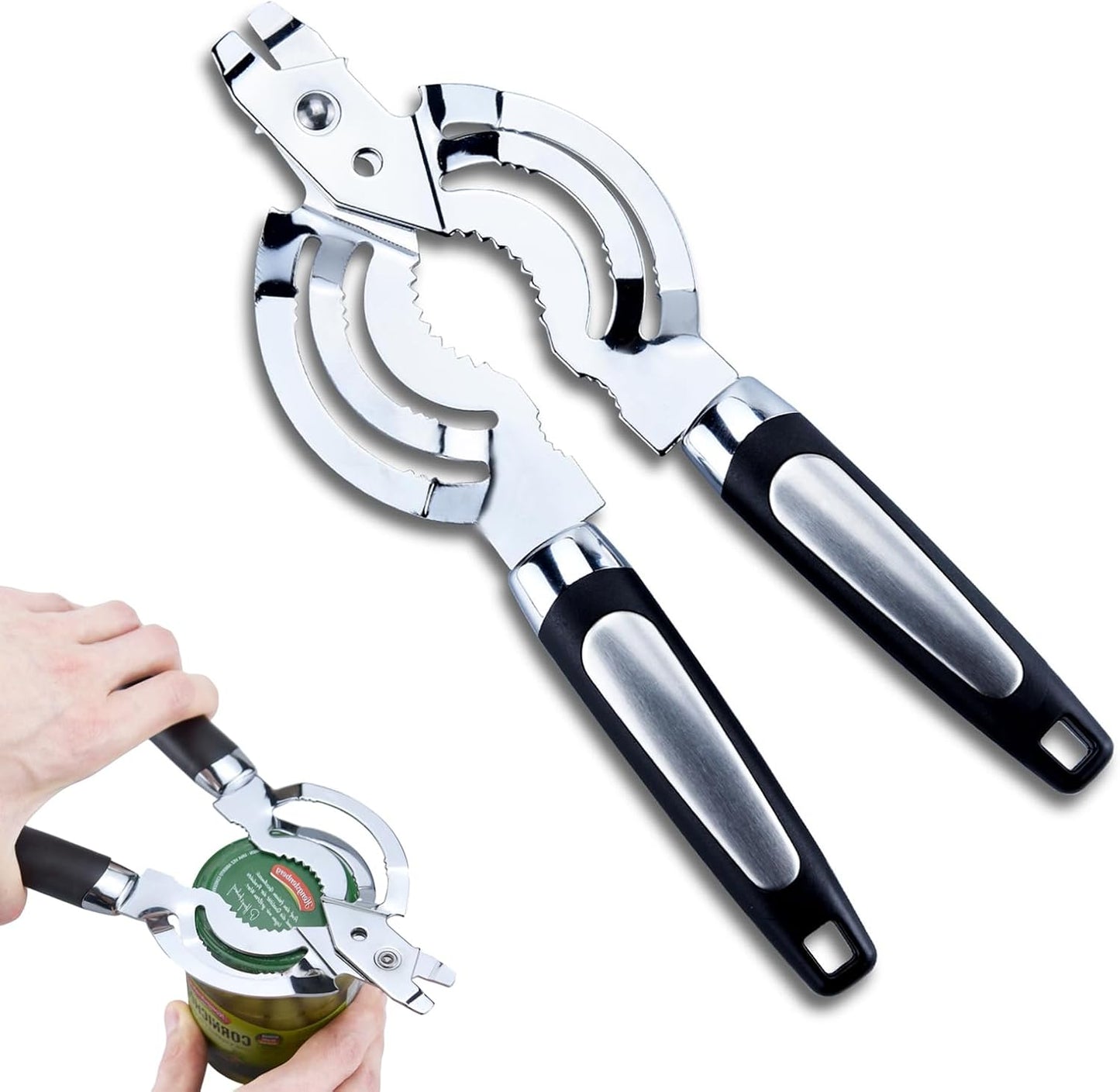 Skiennix Multi Jar Opener - Stainless Steel Lid Opener for Seniors with Arthritis | Easy Grip Design
