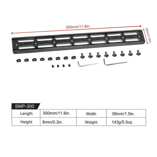 11 inch Arca Swiss Adapter M lok Rail for Rifles,300 mm Long, 2520
