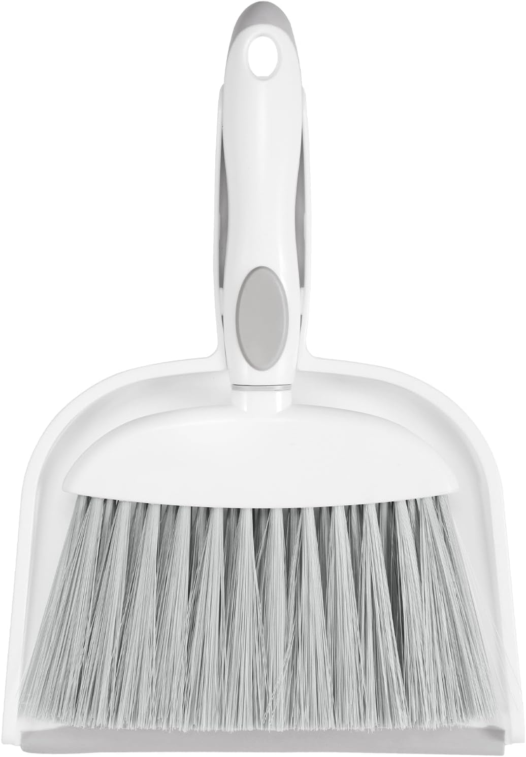 NACENA Mini Dust Pan and Brush Set - Compact Cleaning Tool for Home, Drawers, and Sofas | White & Gray
