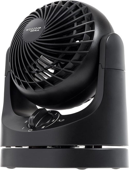 IRIS USA WOOZOO Desk Fan - Oscillating Air Circulator with 3 Speeds & 32ft Air Distance | Quiet 27db Motor, Black