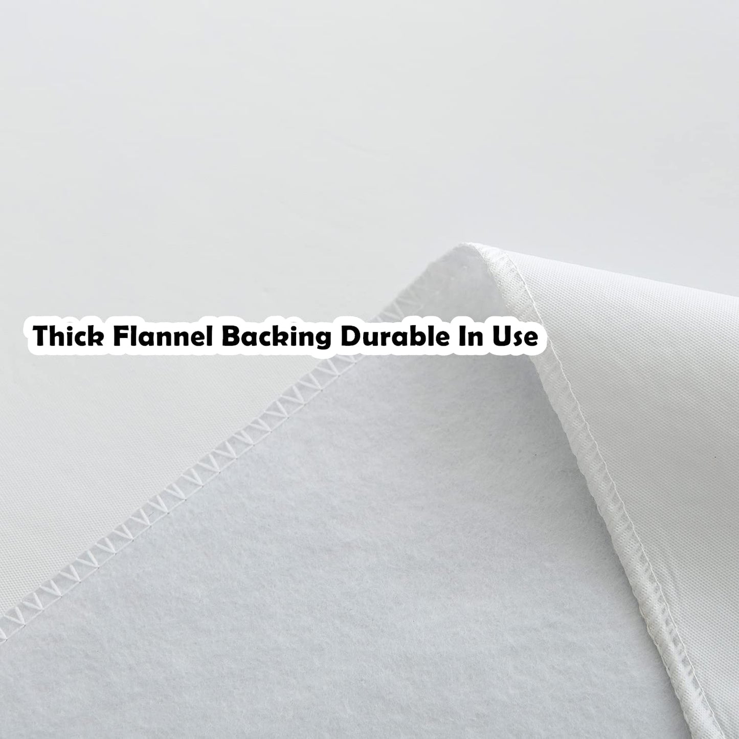 Pioggia Vinyl Tablecloth with Flannel Backing Rectangle Waterproof Oil-Proof Plastic Table Cloth Wipeable PVC Table Cover for Indoor and Outdoor (White, 60 x 84 Inch)